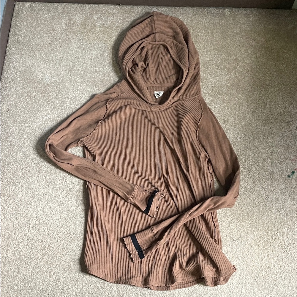 We The Free Tan Hooded Top